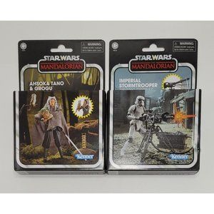 Star Wars Ashoka, Grogu, & Imperial Storm Trooper 3.75 - 4” Action Figure Bundle